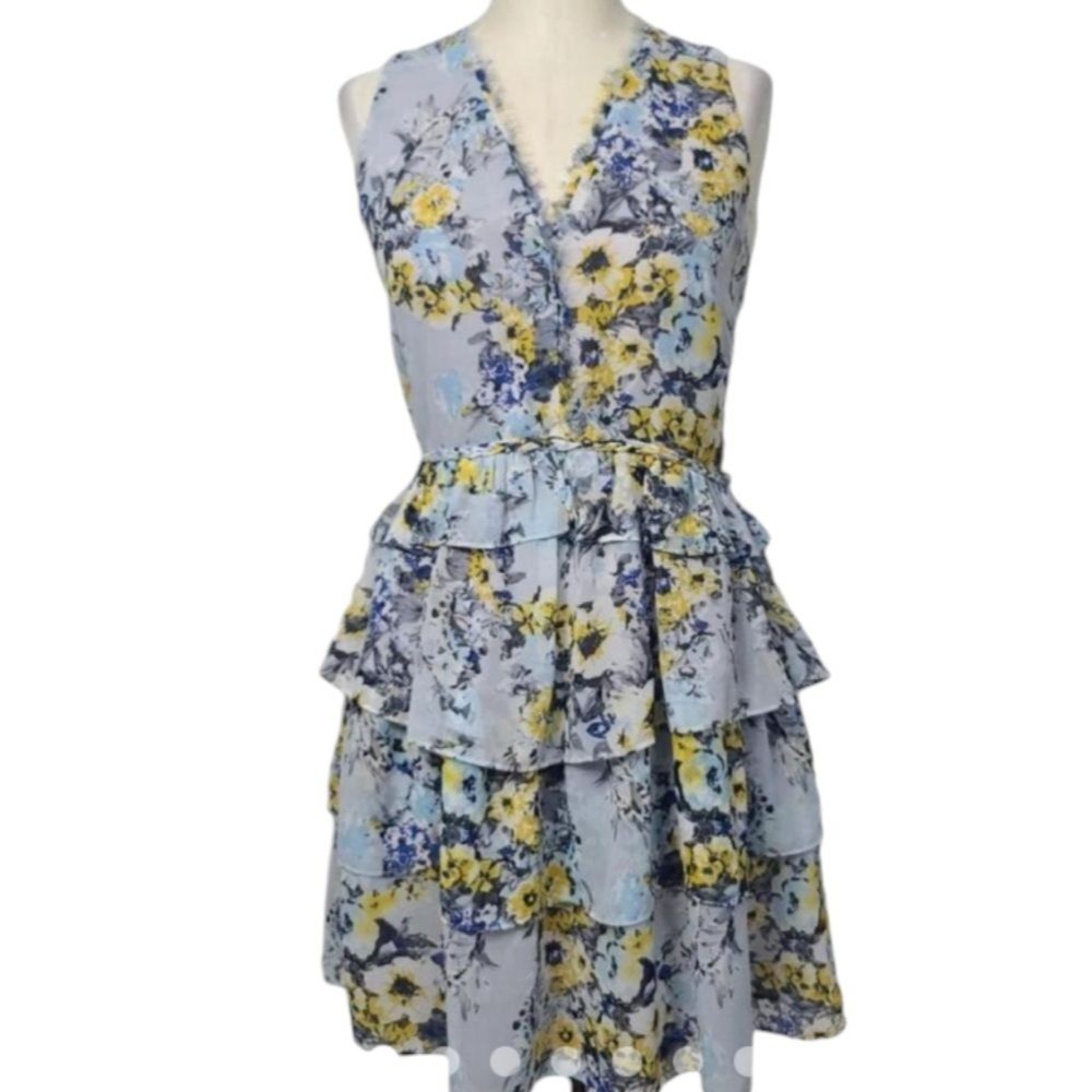 HD In Paris Floral Anthropolgie Sleeveless Dress XS